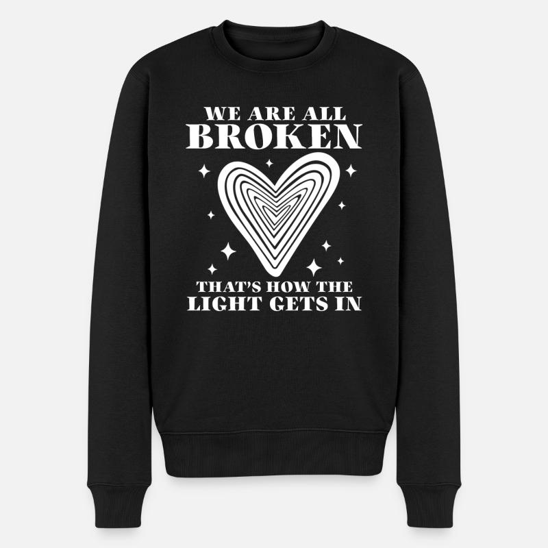 Ängste Depression Psychische Gesundheit - Männer Premium Bio Pullover - Schwarz