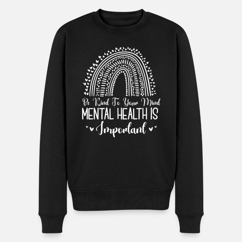 Ängste Depression Psychische Gesundheit - Männer Premium Bio Pullover - Schwarz