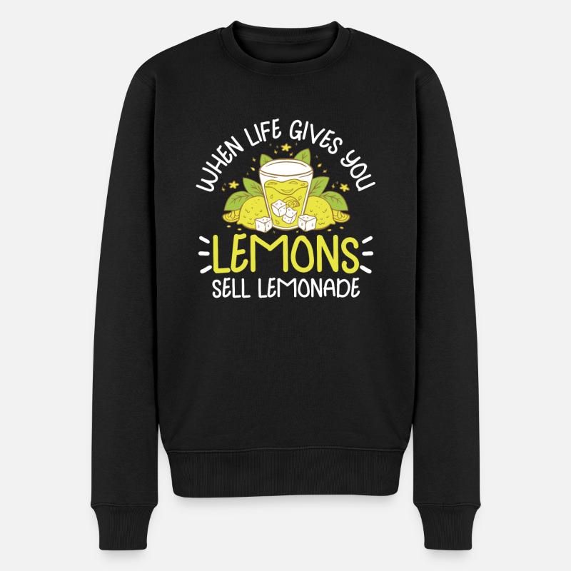 Limonadenständer Zitronensaft Hausgemachte - Männer Premium Bio Pullover - Schwarz