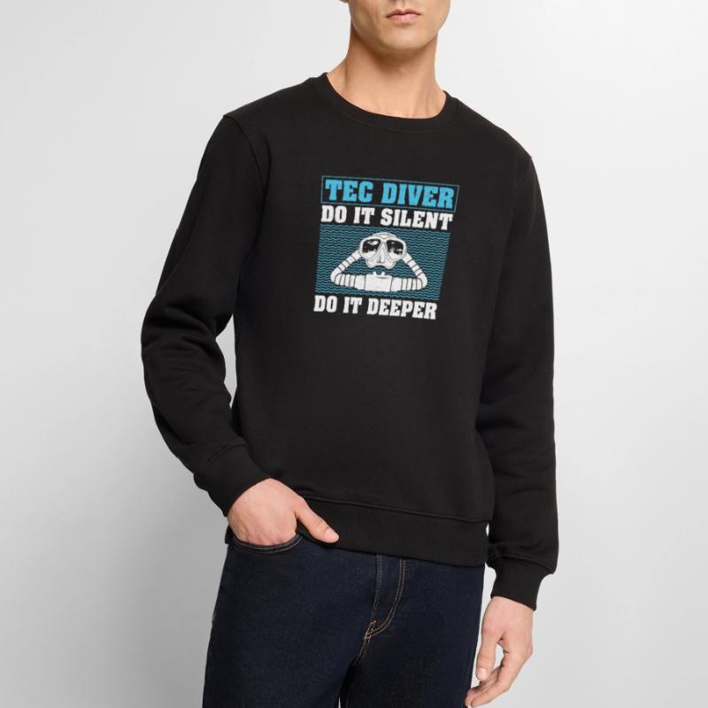 Tec Diver Do It Silent Do It Deeper Funny Men's Premium Organic Jumper