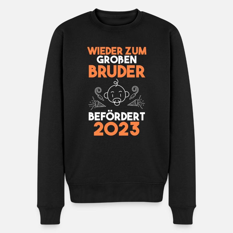 Bruder 2023 Bär Werdender Bruder - Männer Premium Bio Pullover - Schwarz