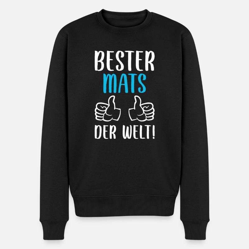Mats Vorname Name Geburtstag - Männer Premium Bio Pullover - Schwarz