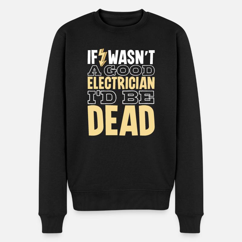 Electrician Electrical Engineer Lineman Electrical - Männer Premium Bio Pullover - Schwarz
