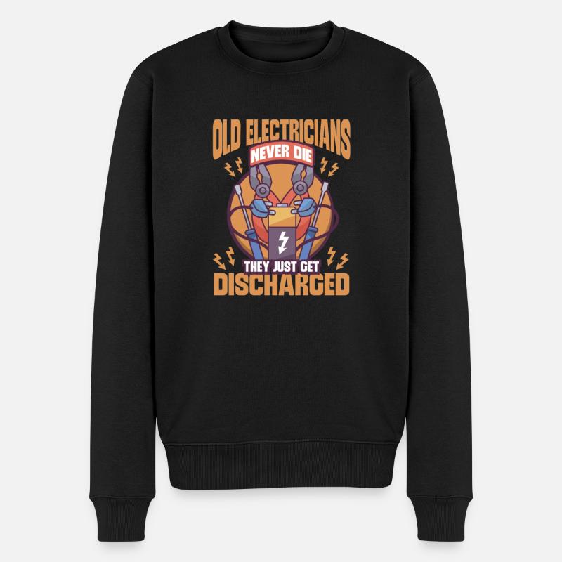 Electrician Electrical Engineer Lineman Electrical - Männer Premium Bio Pullover - Schwarz