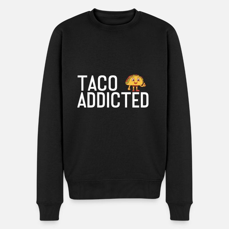 Taco Addicted Tacos - Männer Premium Bio Pullover - Schwarz