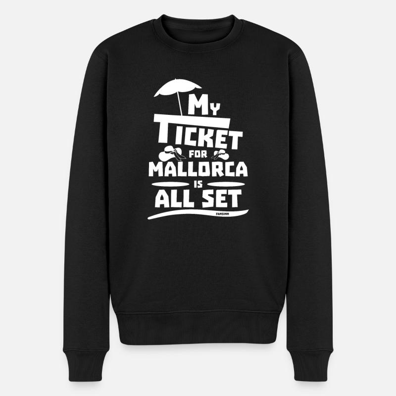 Urlaub auf Mallorca - Männer Premium Bio Pullover - Schwarz