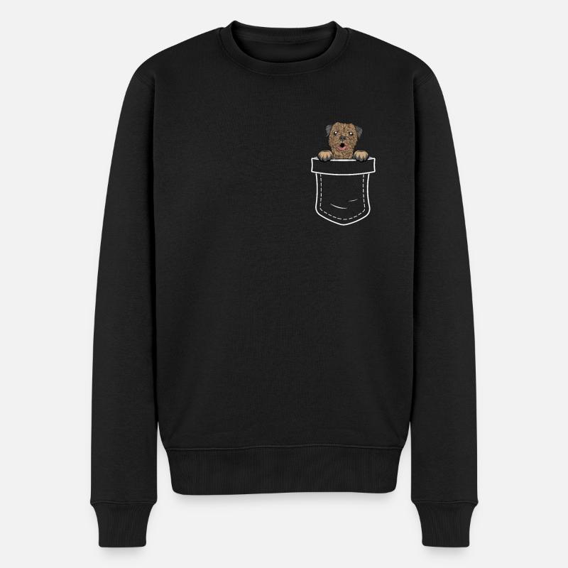 Border Terrier Cadeaux Chiens - Pull Premium bio Homme - noir
