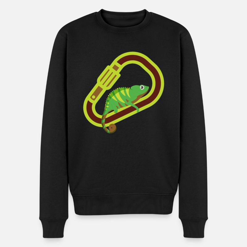 Bouldern, Klettern, Freiklettern Chameleon Boulder - Männer Premium Bio Pullover - Schwarz