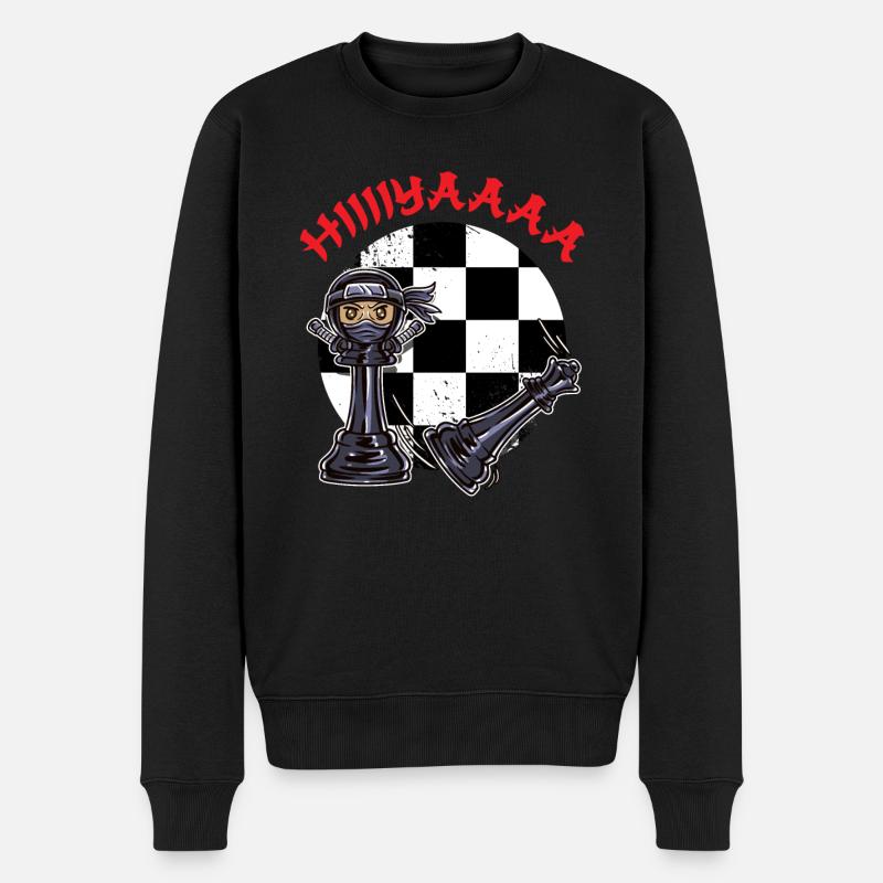 Ninja Chess Joueur d’échecs Échiquier - Pull Premium bio Homme - noir