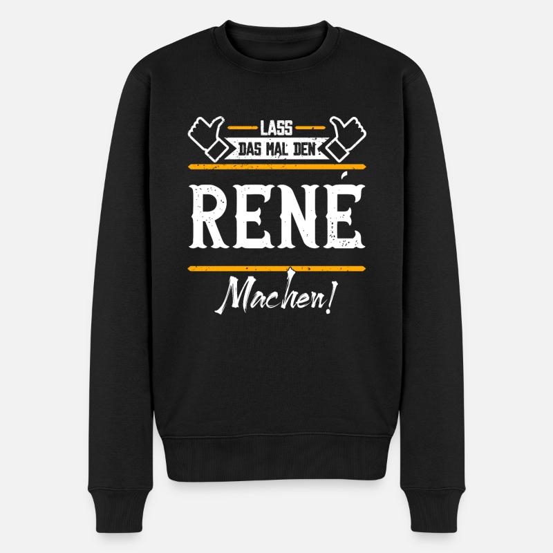 Rene Geschenkidee Geschenk Geburtstag - Männer Premium Bio Pullover - Schwarz