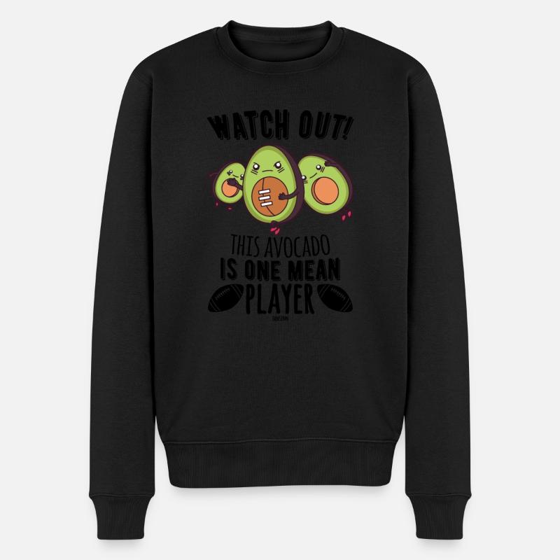 Avocado spielt American Football - Männer Premium Bio Pullover - Schwarz