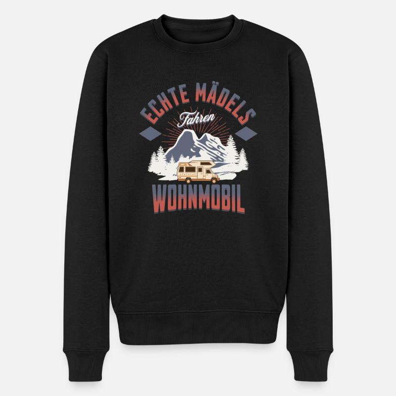 Echte Mädels fahren Wohnmobil - Männer Premium Bio Pullover - Schwarz