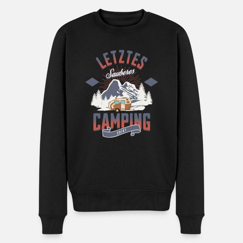 Letztes sauberes Camping Shirt - Männer Premium Bio Pullover - Schwarz