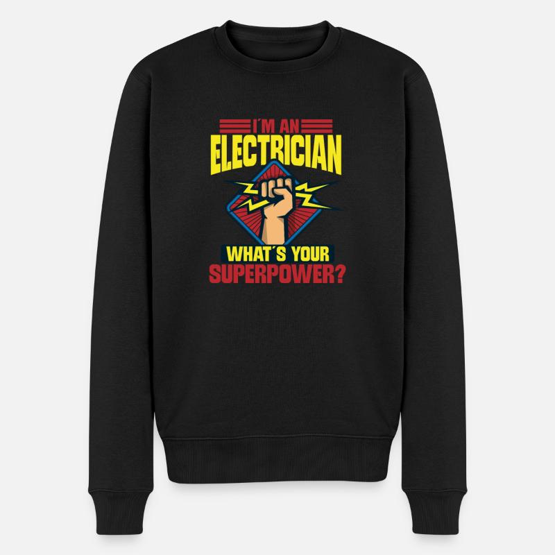 Electrician Electrical Engineer Lineman Electrical - Men's Premium Organic Jumper - black