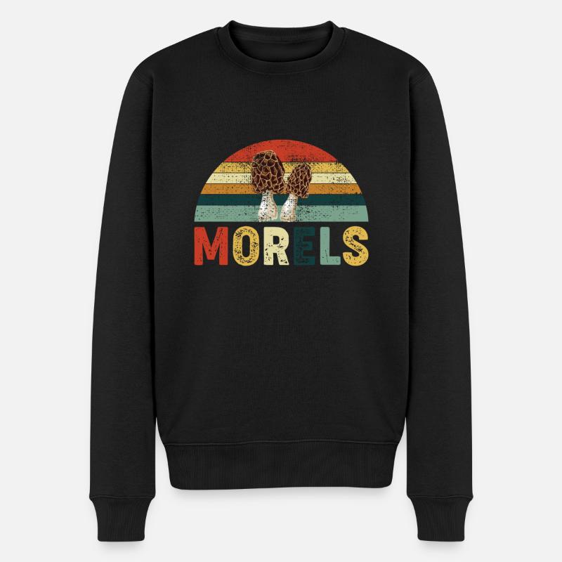 Morels Pilz Design - Männer Premium Bio Pullover - Schwarz