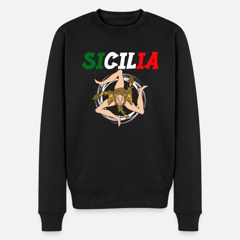 Sizilien flagge Sizilien Palermo Italien - Männer Premium Bio Pullover - Schwarz