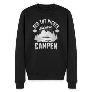 Der tut nichts der will nur Campen Wohnmobil - Männer Premium Bio Pullover - Schwarz - Vorne - Nico (187cm)