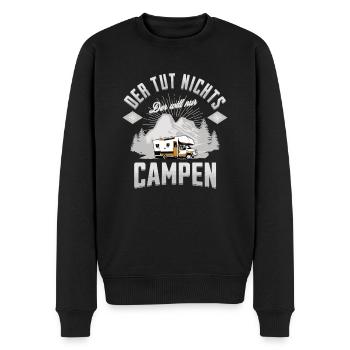 Der tut nichts der will nur Campen Wohnmobil - Männer Premium Bio Pullover - Schwarz - Vorne - Nico (187cm)