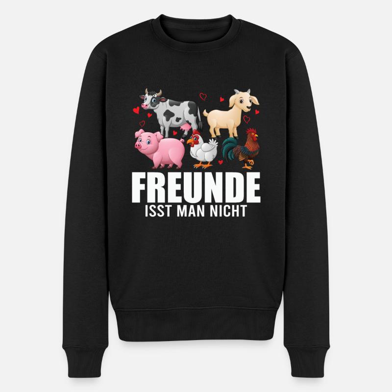Tierliebhaber Tierschützer Veganer Vegetarier - Männer Premium Bio Pullover - Schwarz