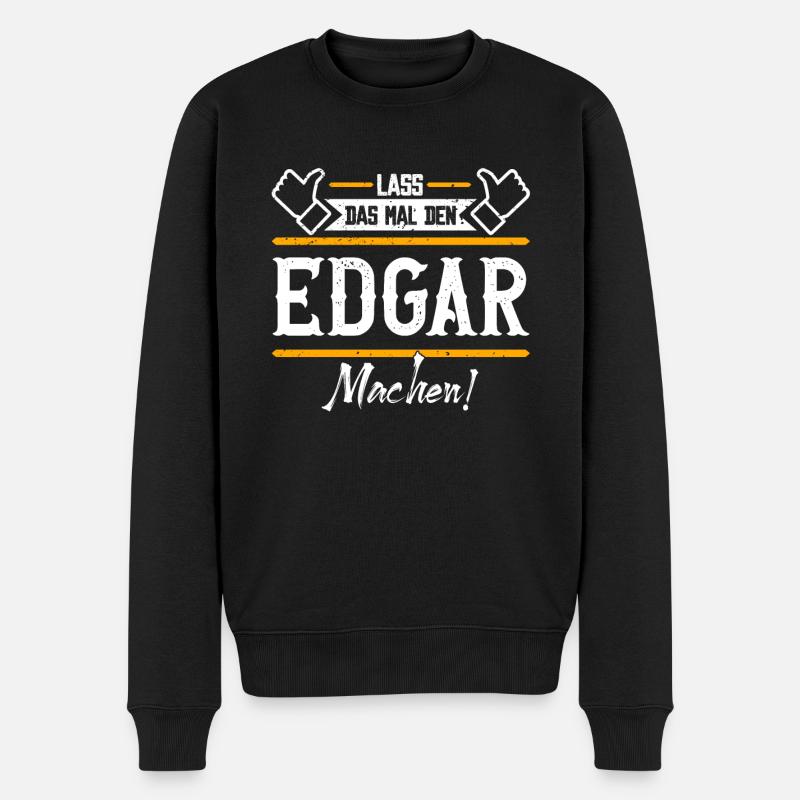 Edgar Geschenkidee Geschenk Geburtstag - Männer Premium Bio Pullover - Schwarz