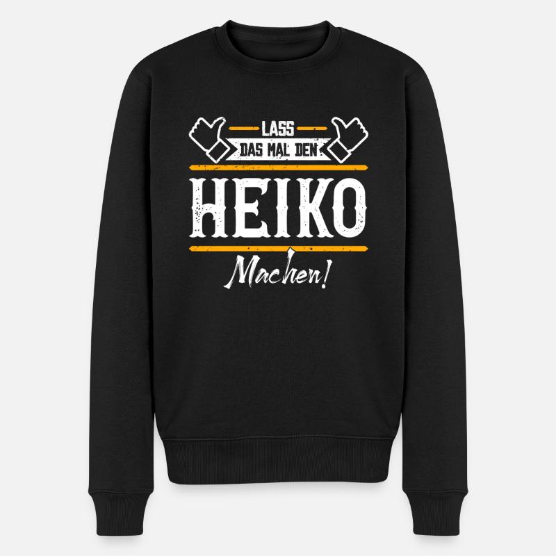 Heiko Geschenkidee Geschenk Geburtstag - Männer Premium Bio Pullover - Schwarz