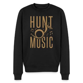 Création du groupe Jagdhorn Jäger Music - Pull Premium bio Homme - noir - Devant - Nico (187cm)