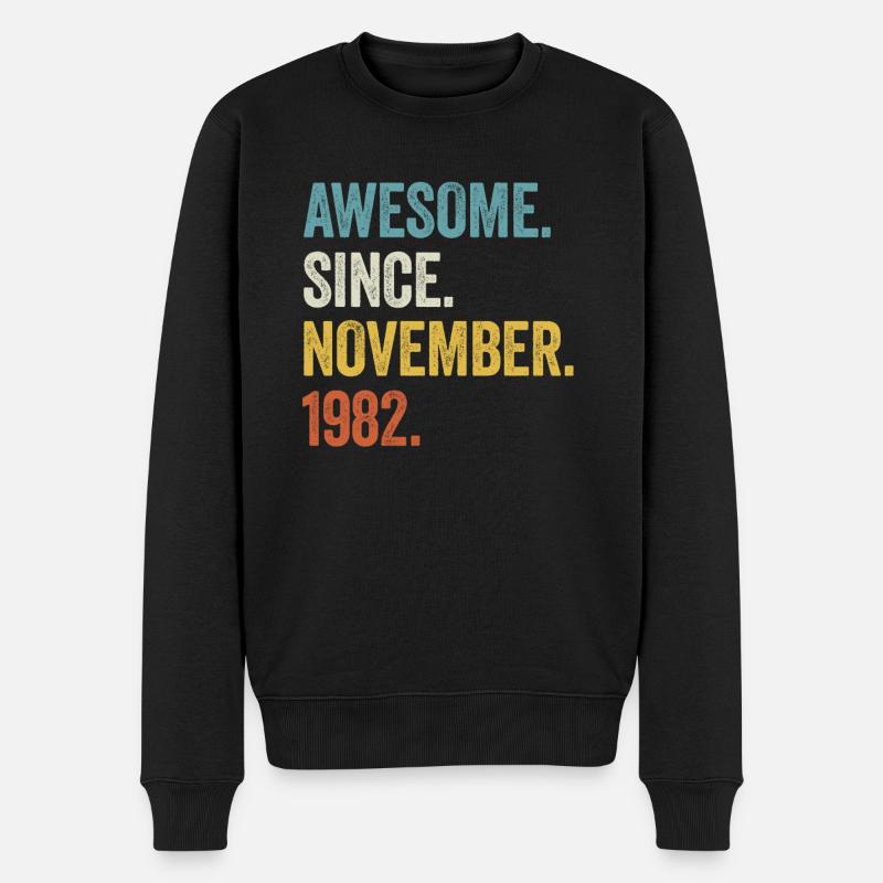 Awesome Since November 1982 40. Geburtstag - Männer Premium Bio Pullover - Schwarz