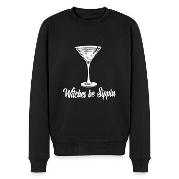 Witches Be Sippin Witch Squad Wine Glass Halloween - Männer Premium Bio Pullover - Schwarz - Vorne - Nico (187cm)