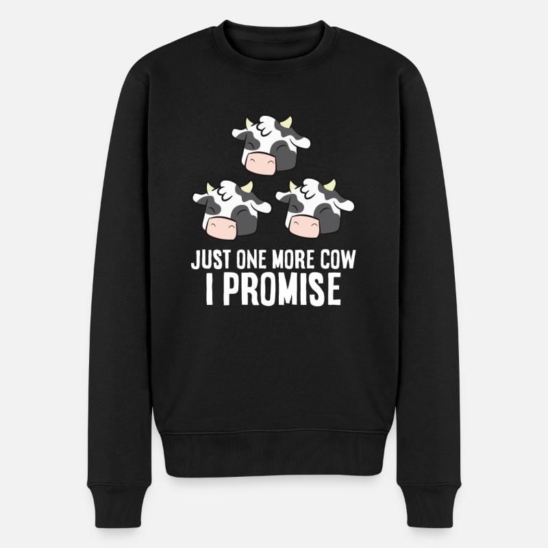 Viehzüchter Nur noch eine Kuh verspreche ich - Männer Premium Bio Pullover - Schwarz
