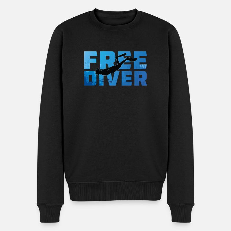 Logo Free Diver Freediving Ocean - Pull Premium bio Homme - noir