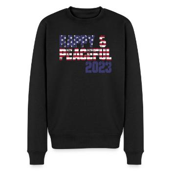 Freiheit Für Die ganze Menschheit - Männer Premium Bio Pullover - Schwarz - Vorne - Nico (187cm)