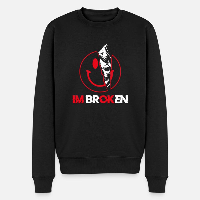 I'm Ok I'm Broken - Männer Premium Bio Pullover - Schwarz