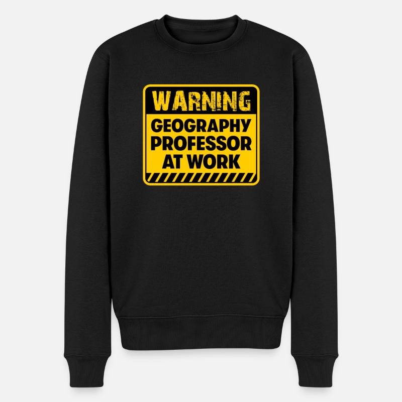 Geographie-Professor bei der Arbeit - Männer Premium Bio Pullover - Schwarz