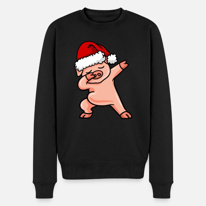 Dabbing Pig Noël - Pull Premium bio Homme - noir