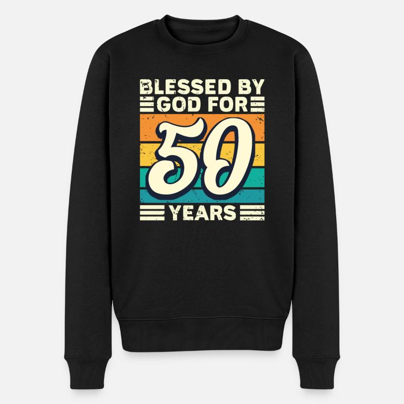 50 Geburtstag Geschenk Mutter Vater Opa - Männer Premium Bio Pullover - Schwarz