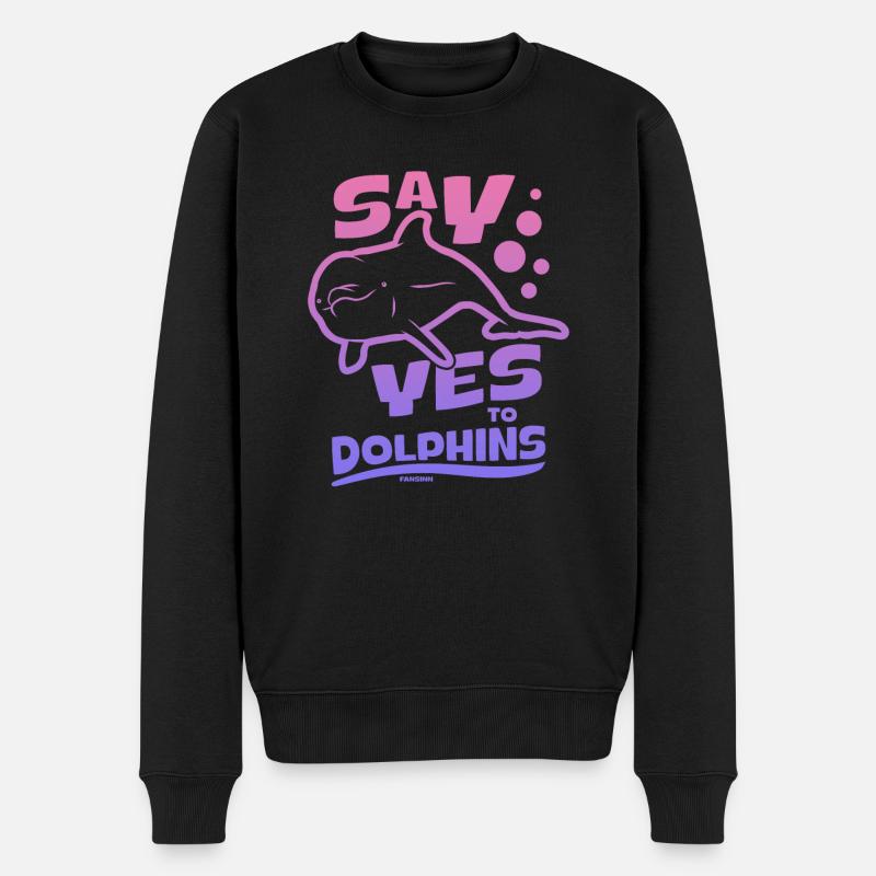 Delfin - Männer Premium Bio Pullover - Schwarz