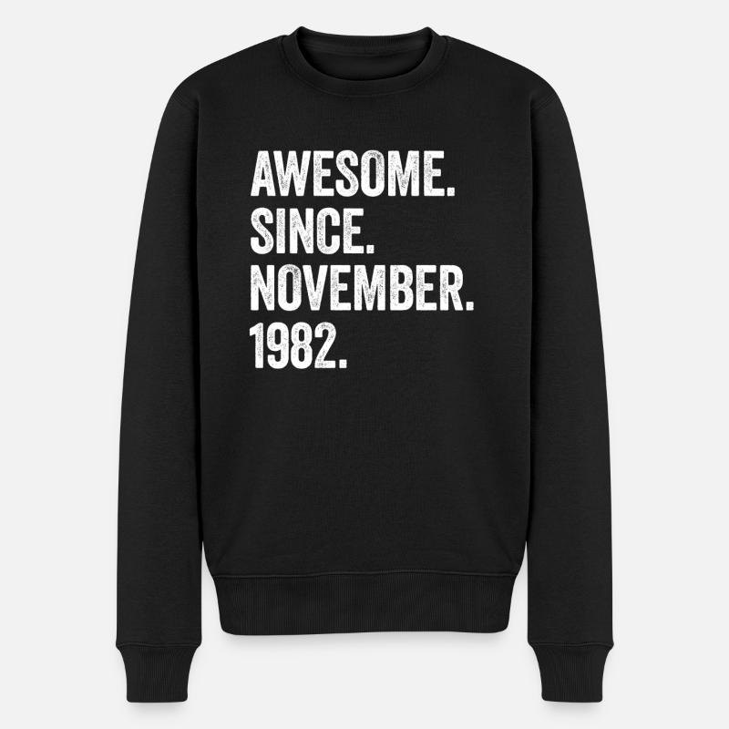 Awesome Since November 1982 40. Geburtstag - Männer Premium Bio Pullover - Schwarz