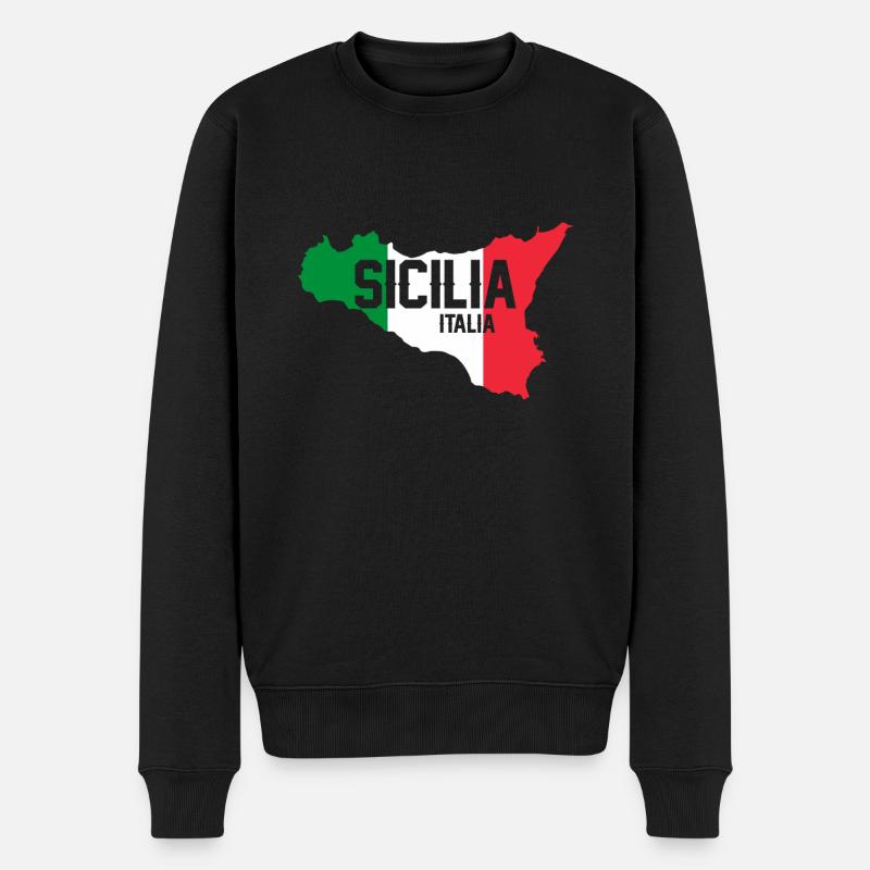 Sicile drapeau Sicile Palerme Italie - Pull Premium bio Homme - noir