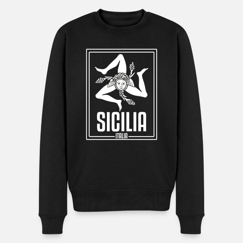 Sizilien flagge Sizilien Palermo Italien - Männer Premium Bio Pullover - Schwarz