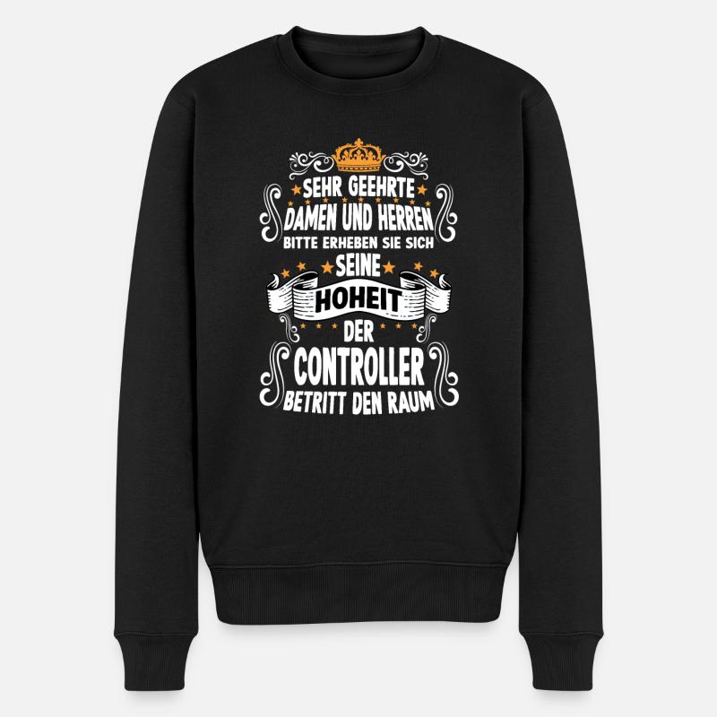 Controller T witziges Spruch Motiv Controller - Männer Premium Bio Pullover - Schwarz