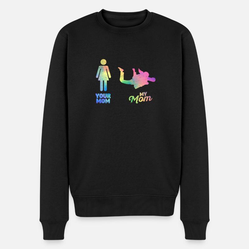 Ta mère Ma mère Parachutiste - Pull Premium bio Homme - noir