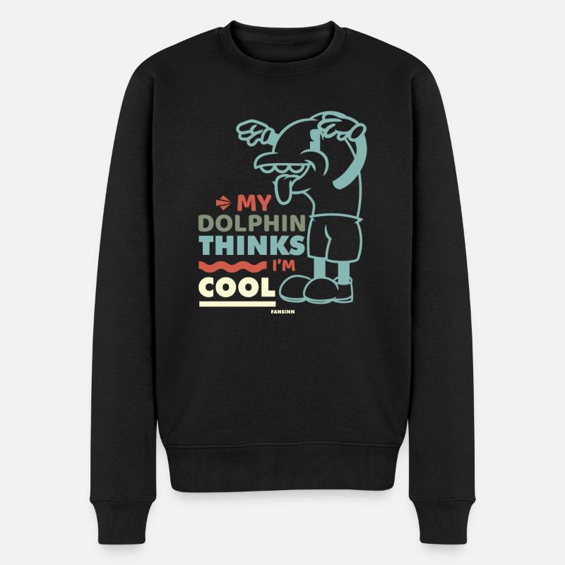 Delfin - Männer Premium Bio Pullover - Schwarz