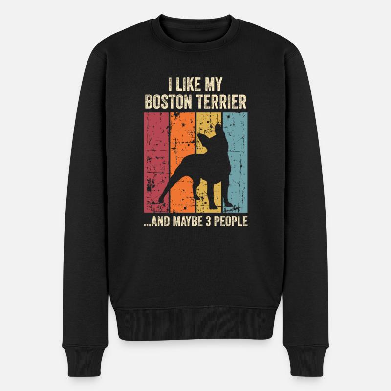 Boston Terrier Chiens cadeaux - Pull Premium bio Homme - noir