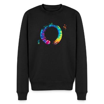 Bonsai Zen Enso Kreis Yoga - Männer Premium Bio Pullover - Schwarz - Vorne - Nico (187cm)