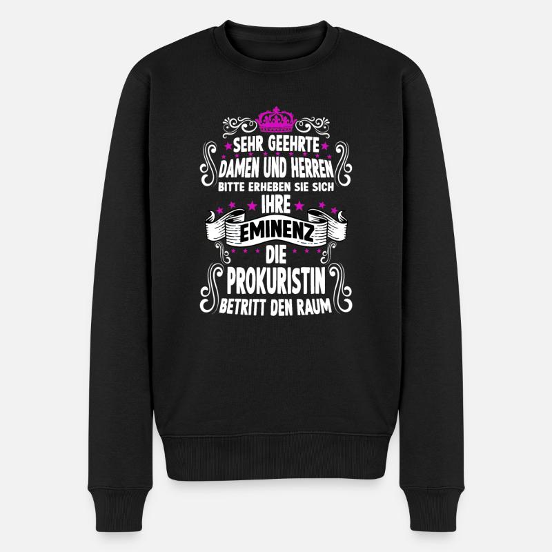 Prokuristin T witziges Spruch Motiv Prokuristin - Männer Premium Bio Pullover - Schwarz