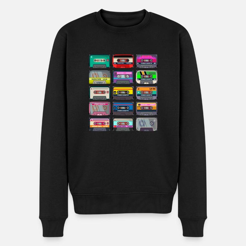 Cassette Mixtape - Männer Premium Bio Pullover - Schwarz