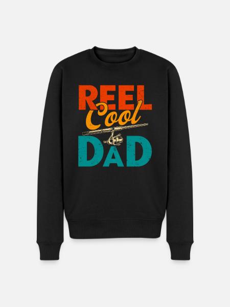 Reel Cool Dad Fishing Father - Men's Premium Organic Jumper - black