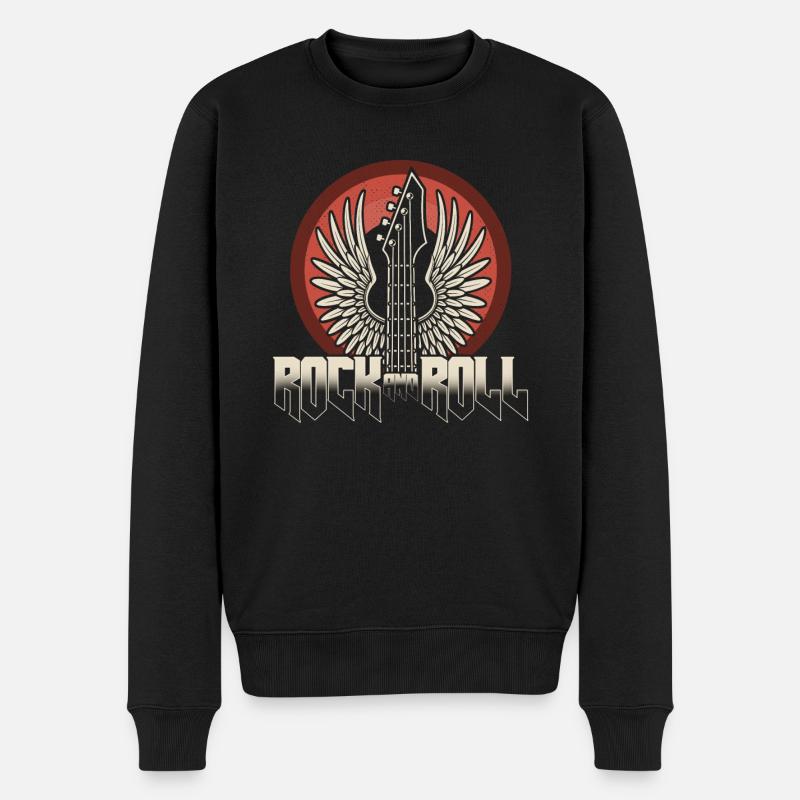Guitares rock and roll - Pull Premium bio Homme - noir