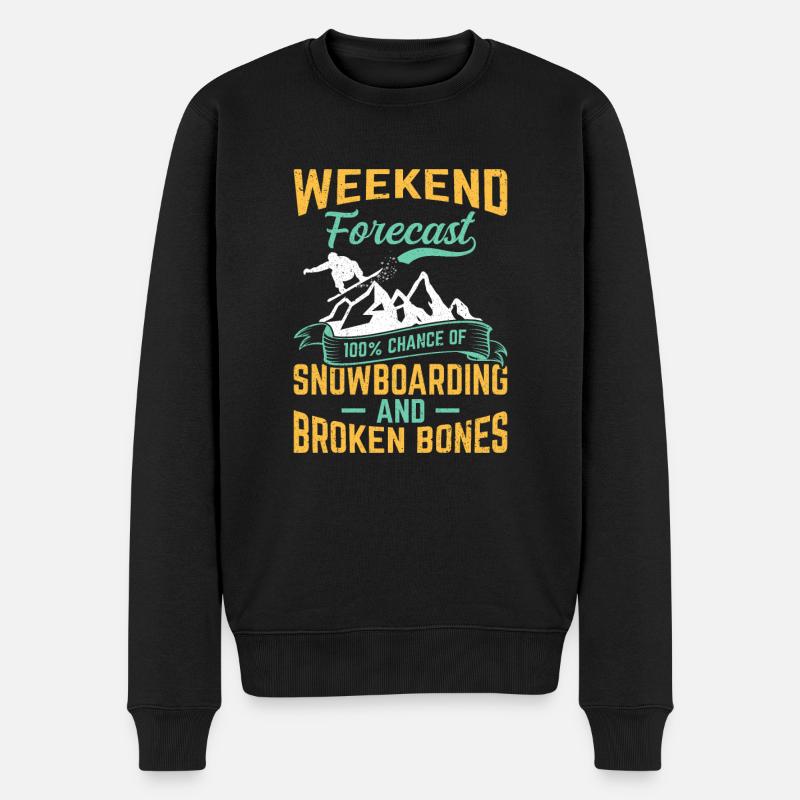 Snowboard fahren Snowboarding Winterurlaub - Männer Premium Bio Pullover - Schwarz