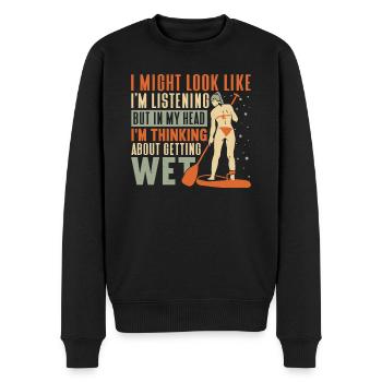 SUP Paddle Board Paddleboarding - Männer Premium Bio Pullover - Schwarz - Vorne - Nico (187cm)